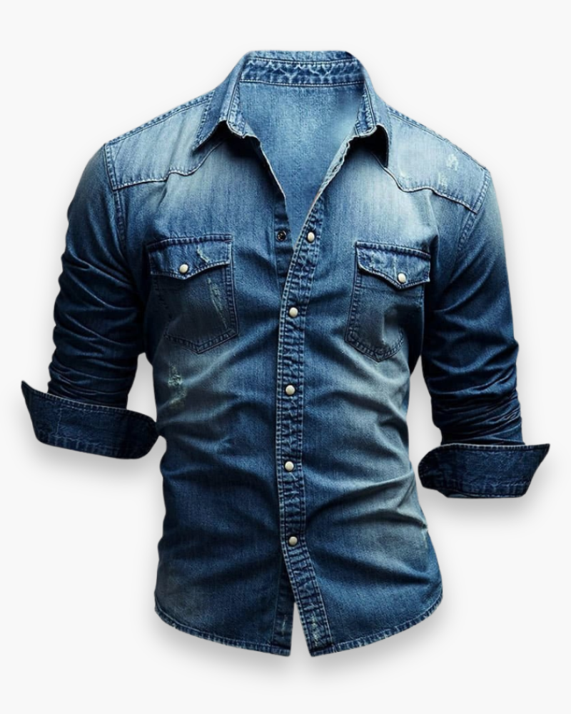 Męska Klasyczna Koszula Jeansowa | Elegancka Casualowa Koszula Męska